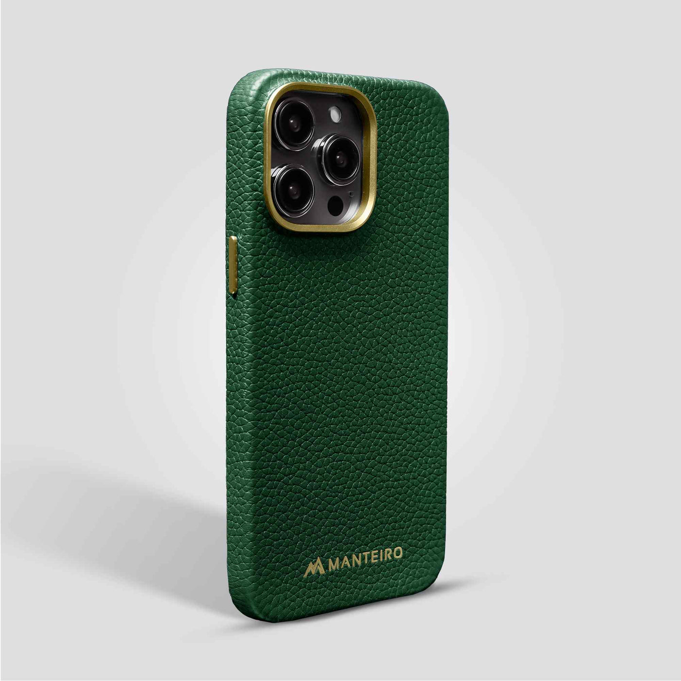 Grain Embossed Leather iPhone 14 Pro Max Case in Evergreen #color_evergreen