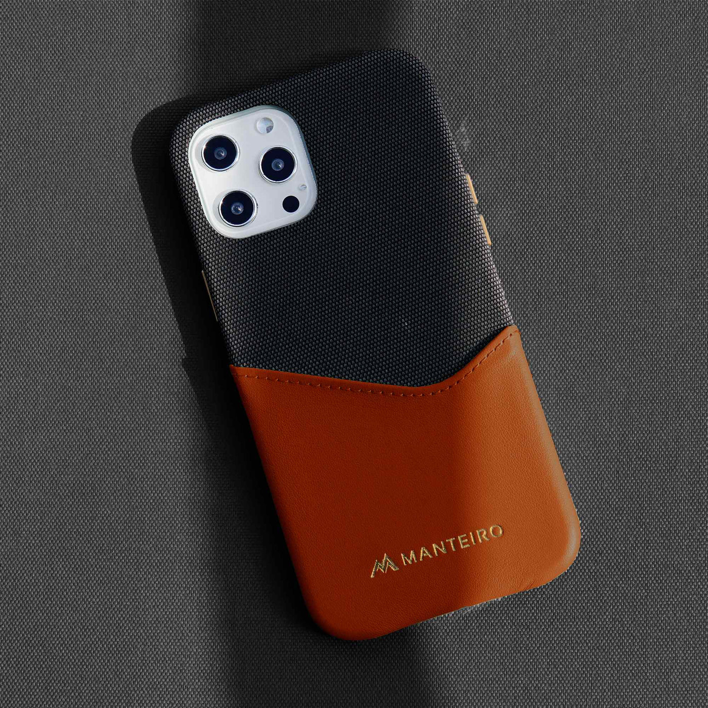 Card Pocket Leather iPhone 12 Pro Max Case in Amber #color_amber