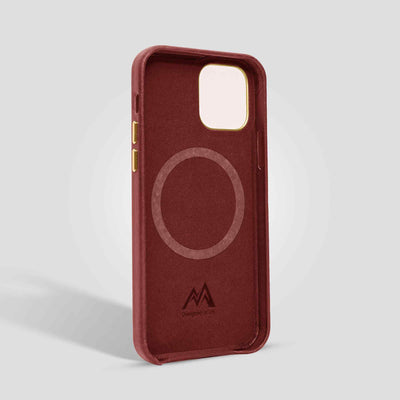 Classic Leather iPhone 12 Pro Max Case in Berry #color_berry