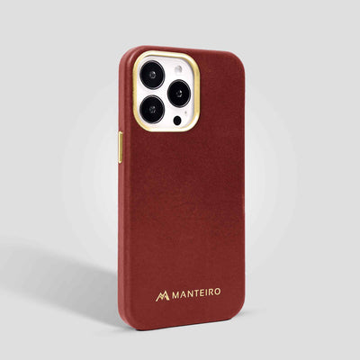 Classic Leather iPhone 13 Pro Case in Berry #color_berry