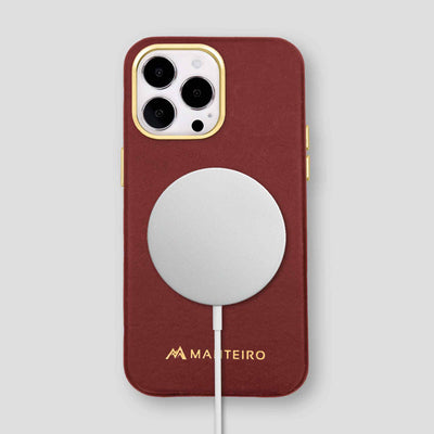 Classic Leather iPhone 13 Pro Max Case in Berry #color_berry