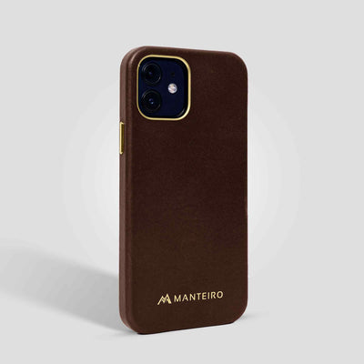Classic Leather iPhone 12 Case in Chestnut Brown #color_chestnut-brown