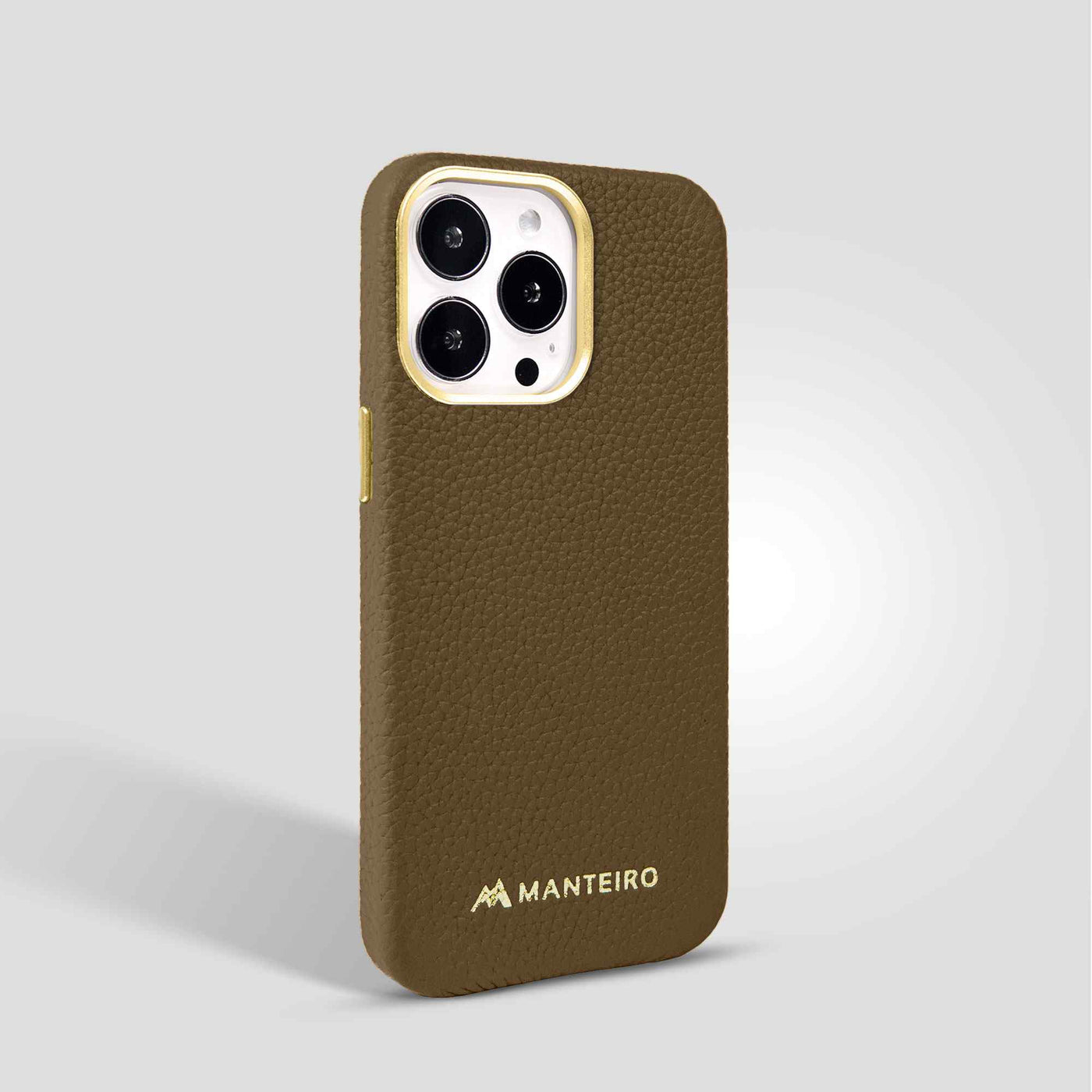 Grain Embossed Leather iPhone 13 Pro Max Case in Coffee #color_coffee