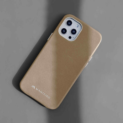 Classic Leather iPhone 12 Pro Max Case in Cookie Dough #color_cookie-dough