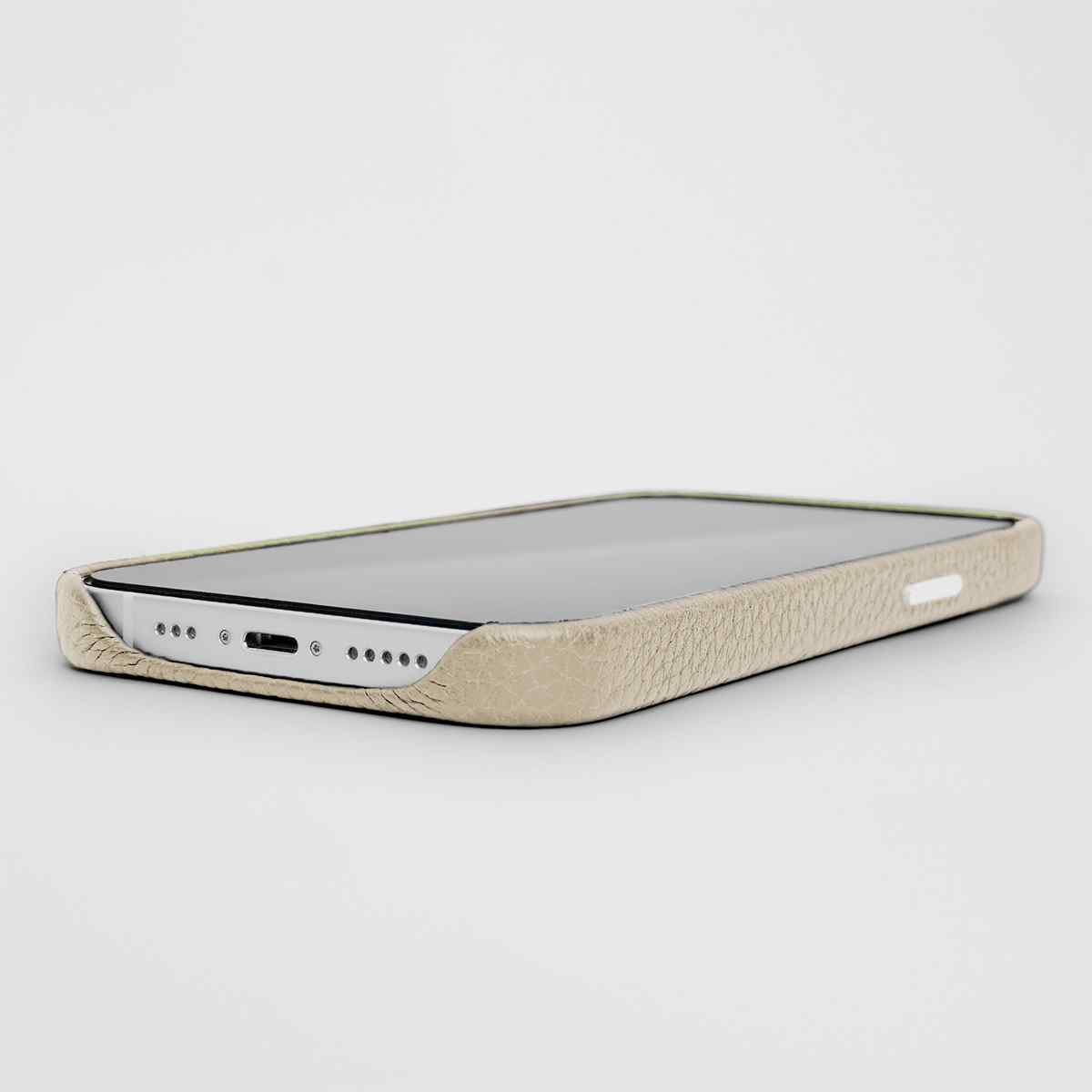 Grain Embossed Leather iPhone 13 Pro Max Case in Creamy White #color_creamy-white