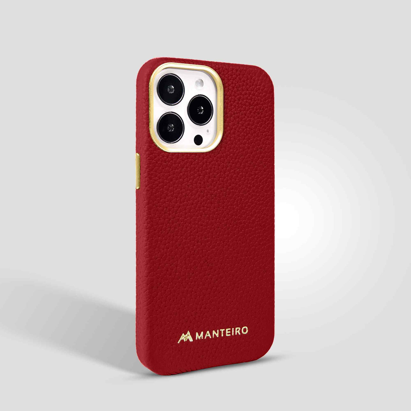 Grain Embossed Leather iPhone 13 Pro Max Case in Crimson Red #color_crimson-red
