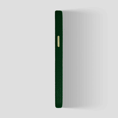 Grain Embossed Leather iPhone 12 Pro Max Case in Seaweed #color_evergreen
