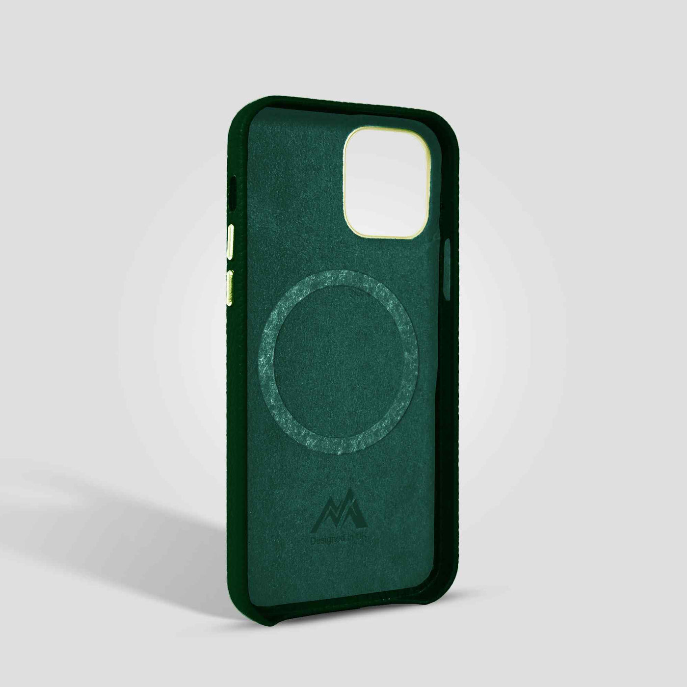 Grain Embossed Leather iPhone 13 Case in Evergreen #color_evergreen