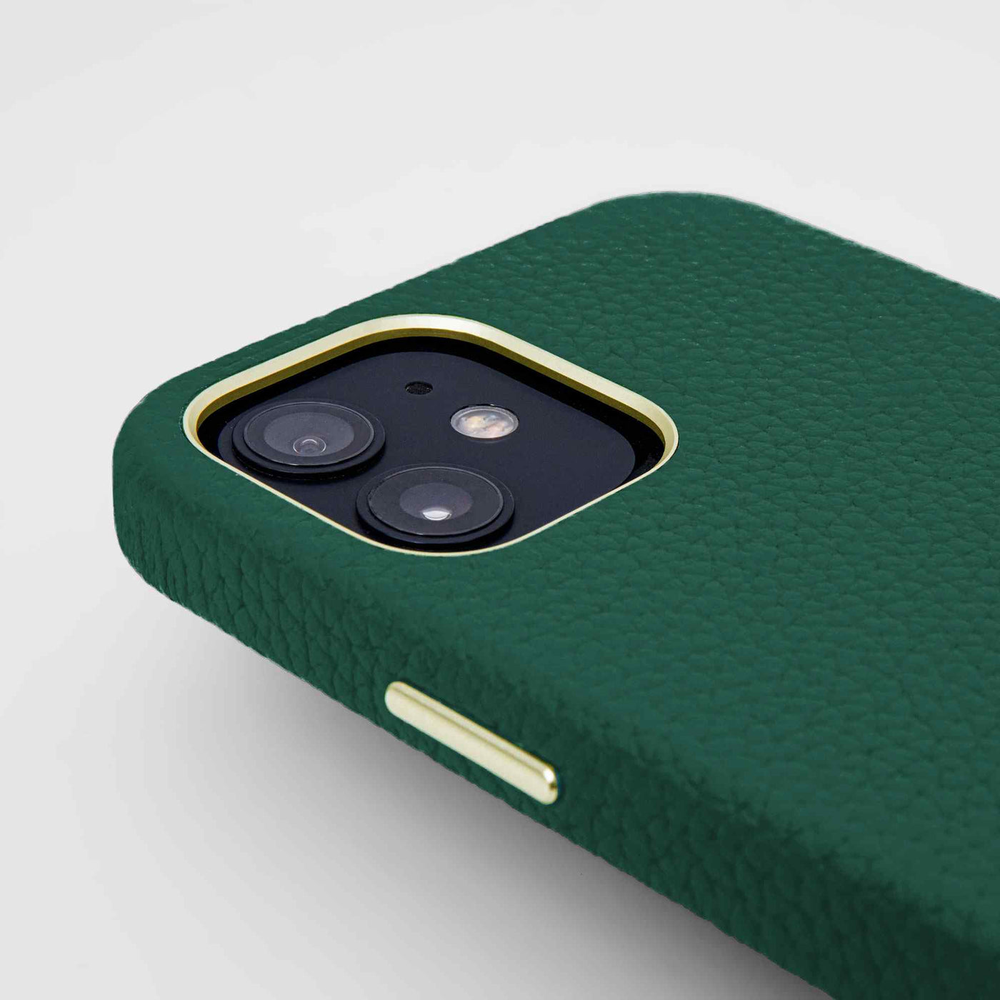 Grain Embossed Leather iPhone 12 Case in Forest Green #color_forest-green