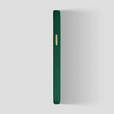 Grain Embossed Leather iPhone 12 Pro Max Case in Forest Green #color_forest-green