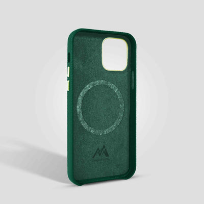 Grain Embossed Leather iPhone 13 Case in Forest Green #color_forest-green