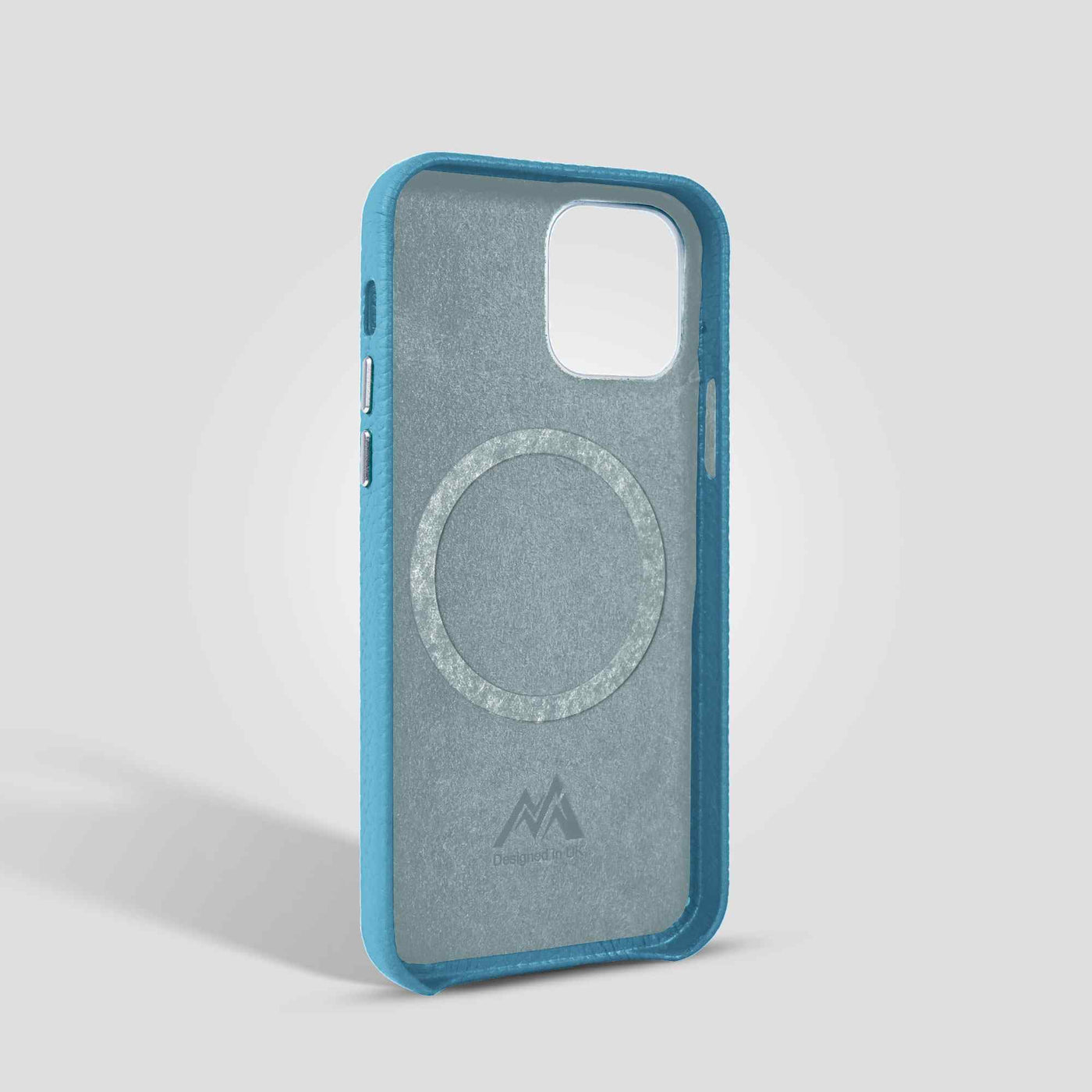 Grain Embossed Leather iPhone 13 Pro Max Case in Frost Blue #color_frost-blue