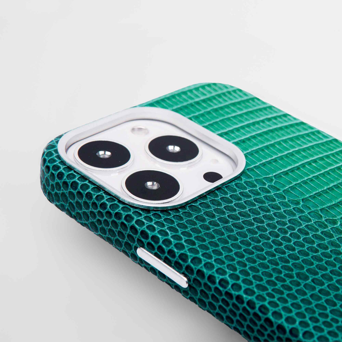 Serpent Hue Leather iPhone 13 Pro Case in Green #color_green