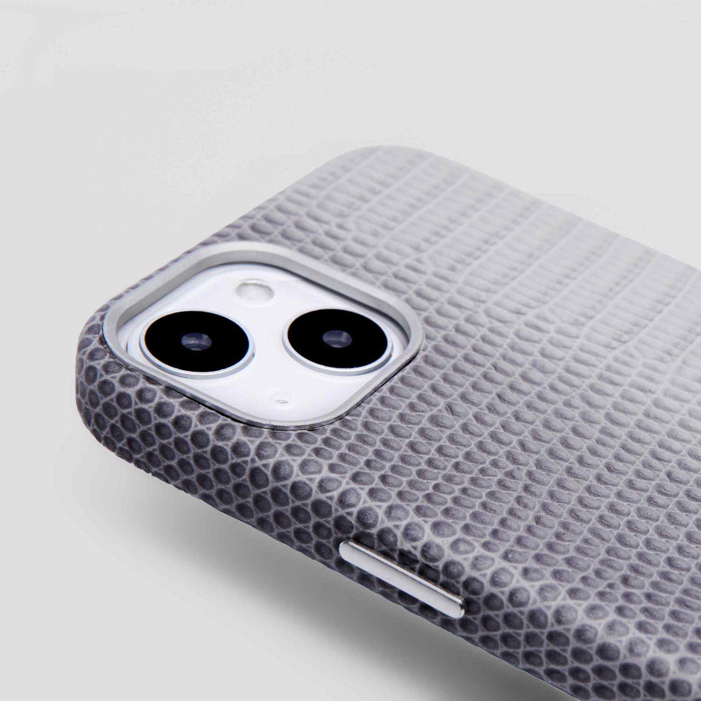 Serpent Hue Leather iPhone 13 Case in Grey #color_grey
