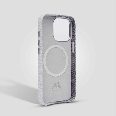 Serpent Hue Leather iPhone 13 Pro Case in Grey #color_grey