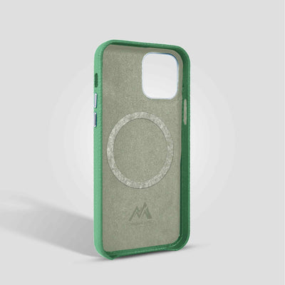 Grain Embossed Leather iPhone 12 Pro Max Case in Jade Green #color_jade-green
