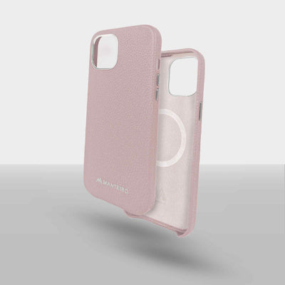 Grain Embossed Leather iPhone 12 Case in Pastel Pink #color_pastel-pink