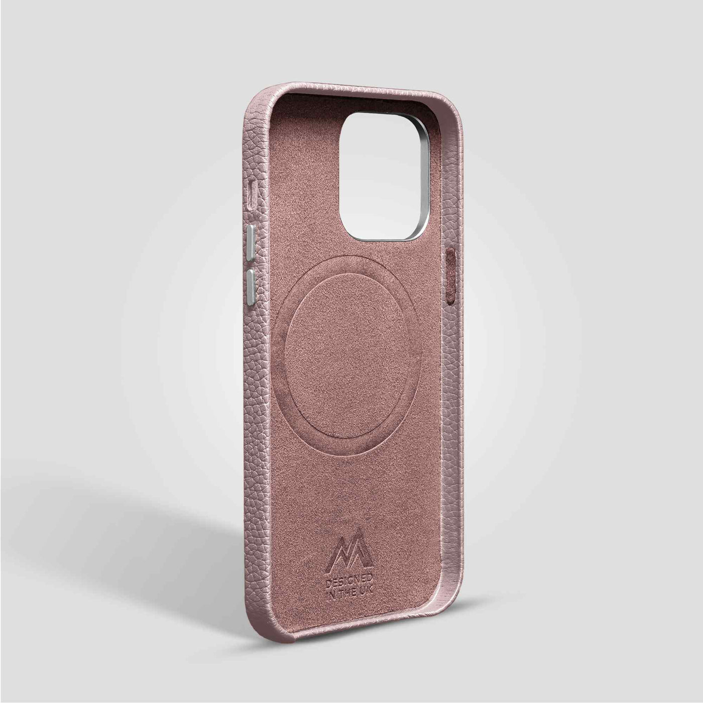 Grain Embossed Leather iPhone 14 Pro Case in Pastel Pink #color_pastel-pink