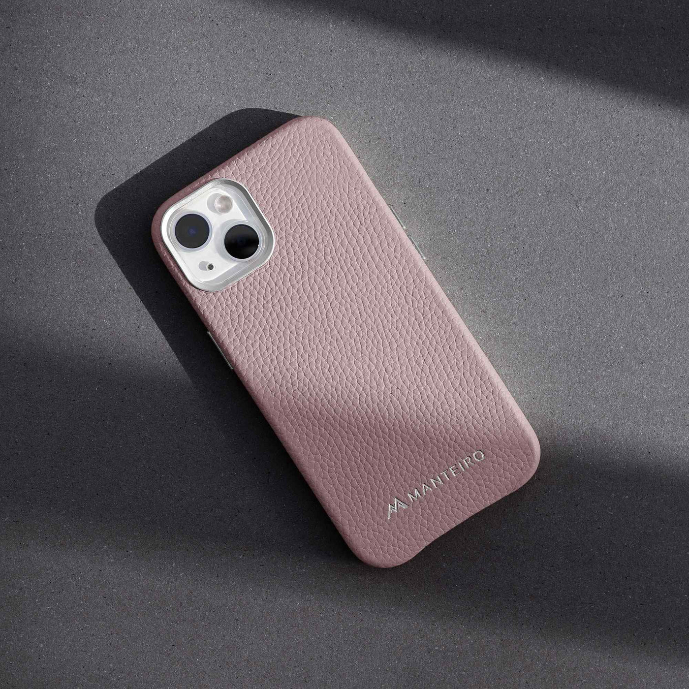 Grain Embossed Leather iPhone 13 Case in Pastel Pink #color_pastel-pink