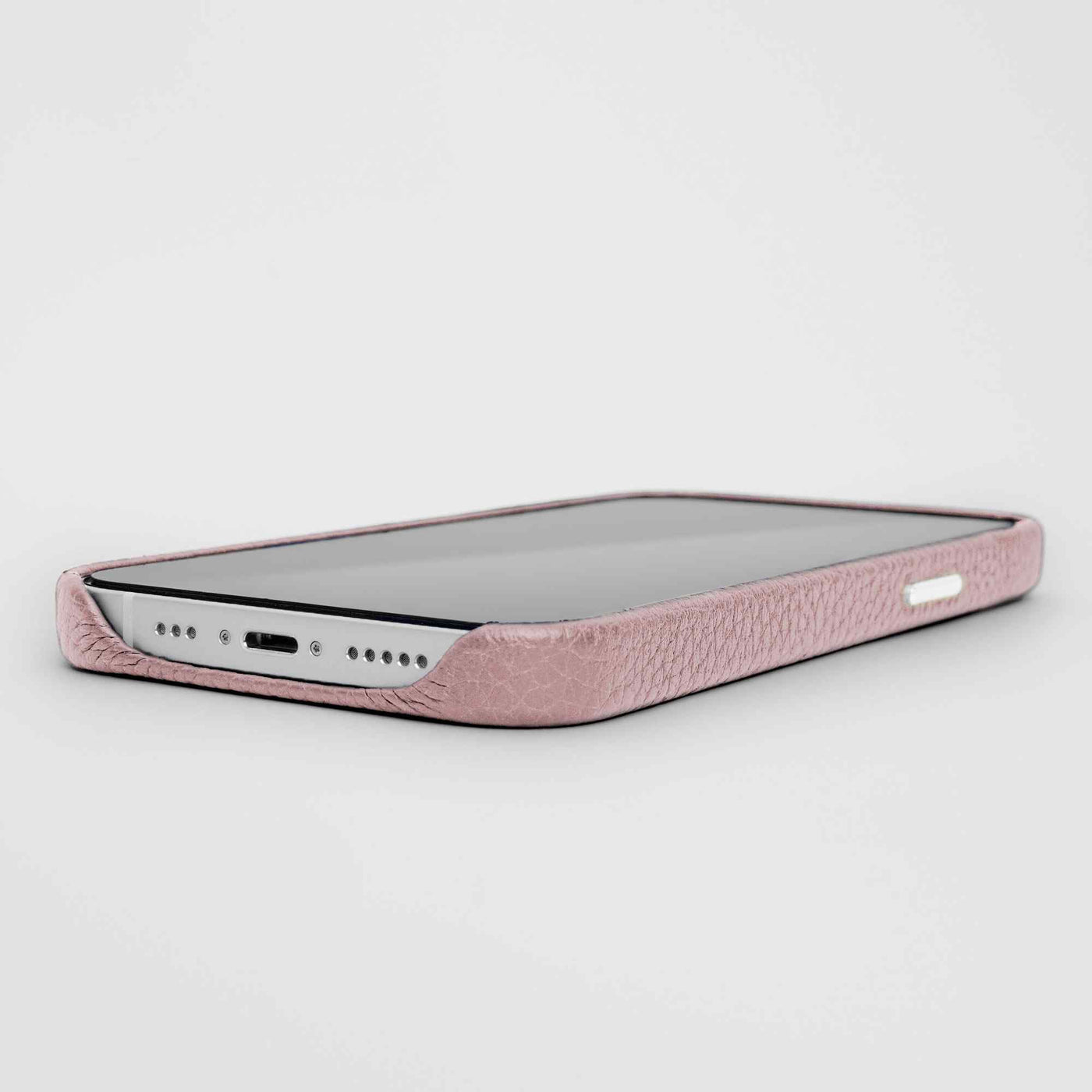 Grain Embossed Leather iPhone 13 Pro Case in Pastel Pink #color_pastel-pink