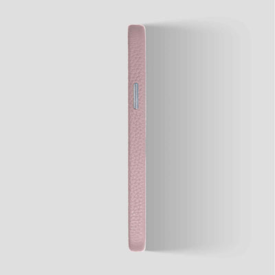 Grain Embossed Leather iPhone 13 Pro Max Case in Pastel Pink #color_pastel-pink