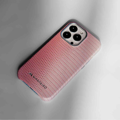 Serpent Hue iPhone 13 Pro Leather Case in Pink #color_pink