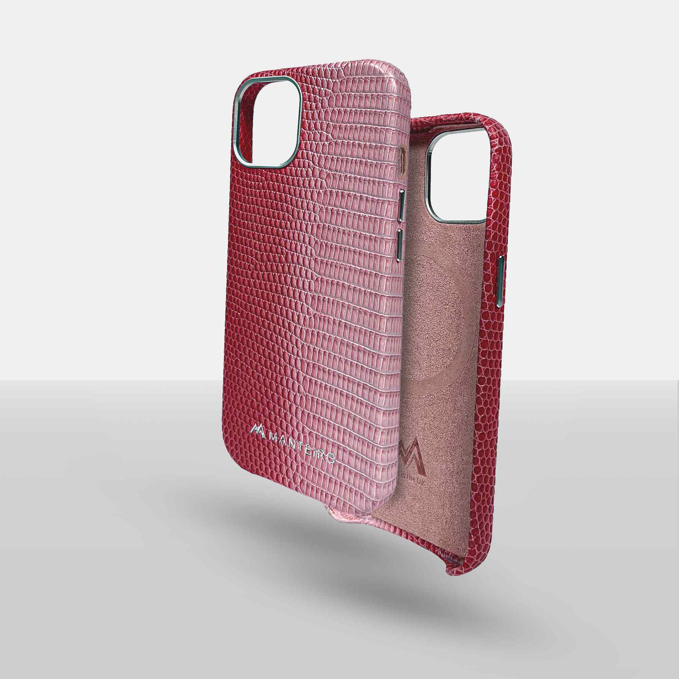 Serpent Hue Leather iPhone 13 Case in Pink #color_pink