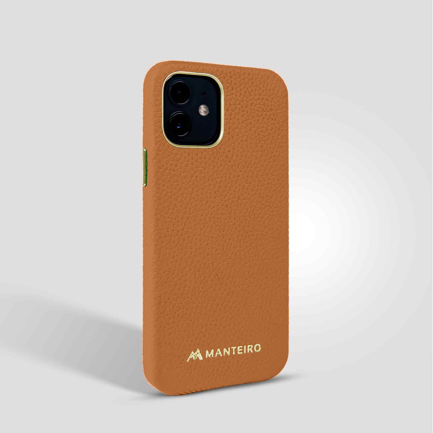 Grain Embossed Leather iPhone 12 Case in Russet #color_russet