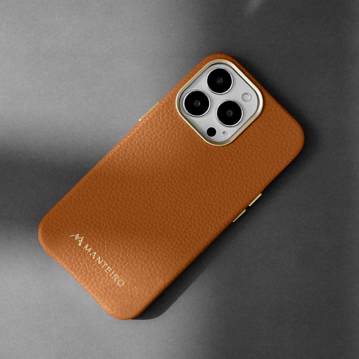 Grain Embossed Leather iPhone 13 Pro Max Case in Russet #color_russet