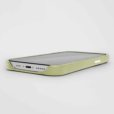 Grain Embossed Leather iPhone 12 Pro Max Case in Sage Green #color_sage-green