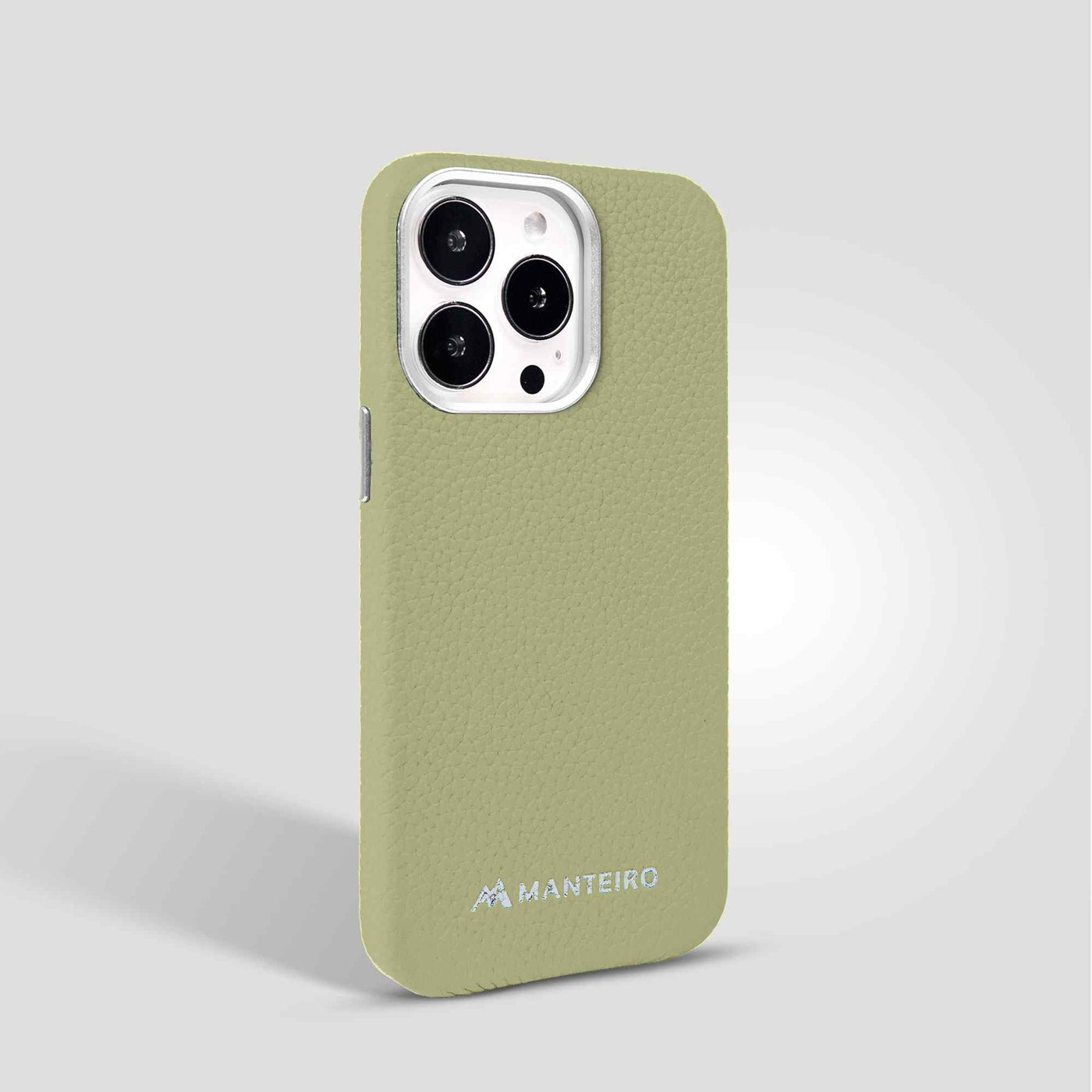 Grain Embossed Leather iPhone 13 Pro Case in Sage Green #color_sage-green