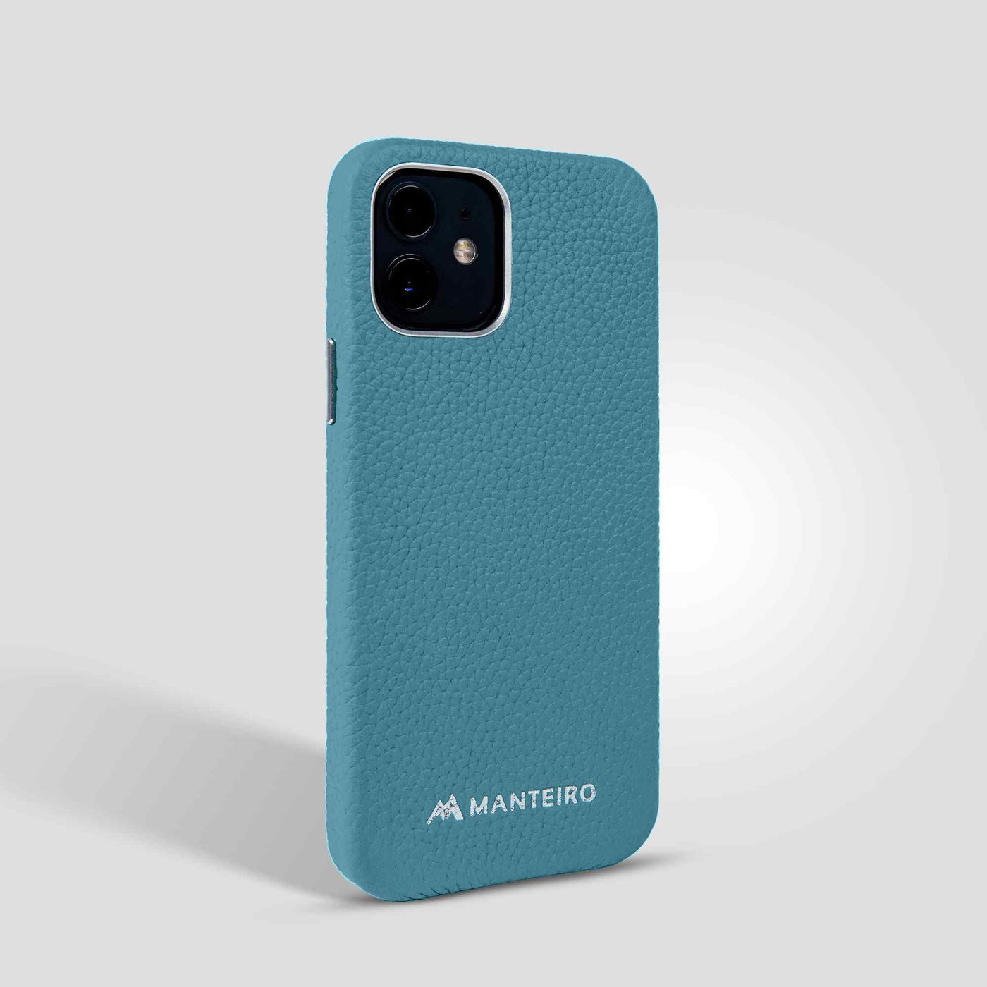 Grain Embossed Leather iPhone 12 Case in Saxe Blue #color_saxe-blue