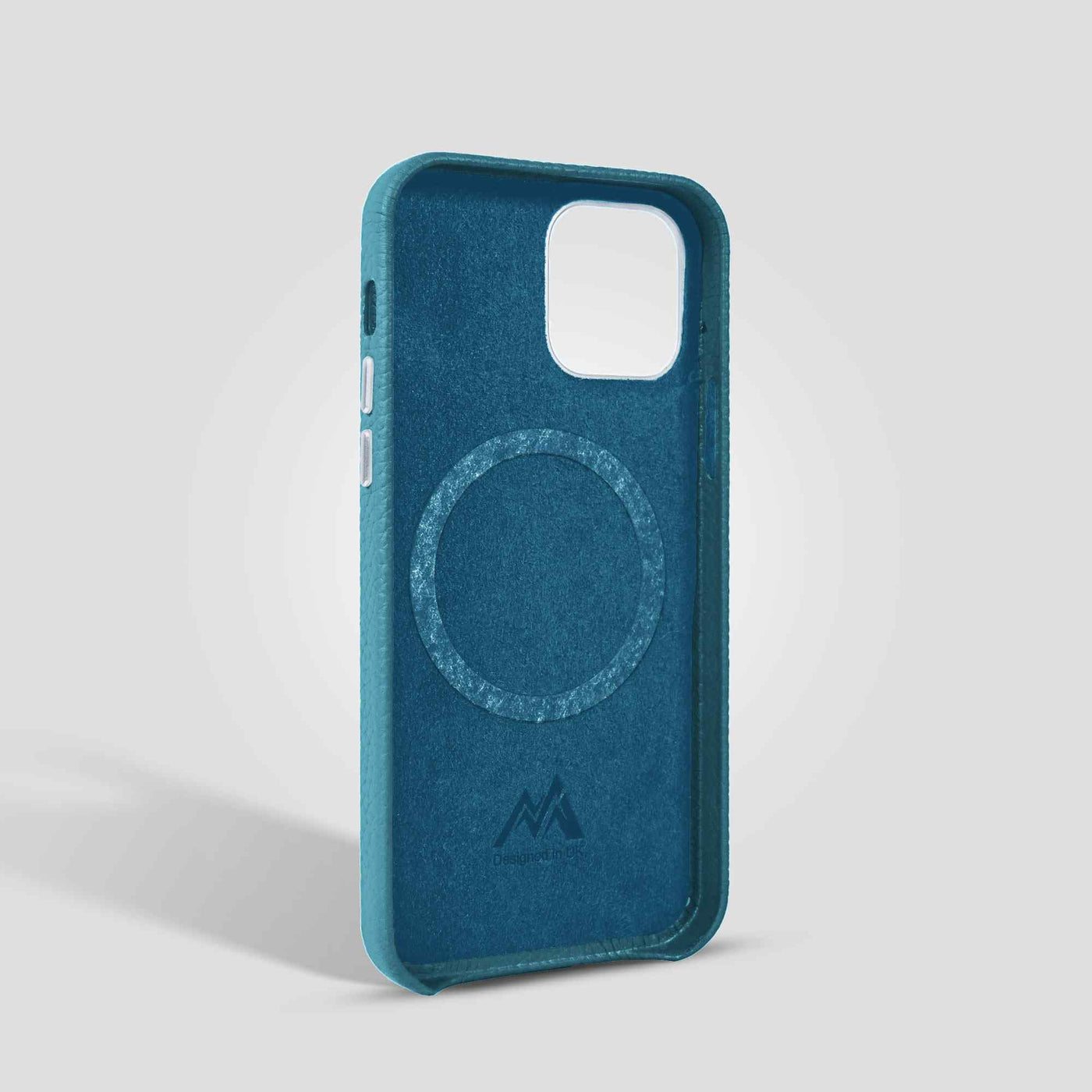 Grain Embossed Leather iPhone 12 Case in Saxe Blue #color_saxe-blue