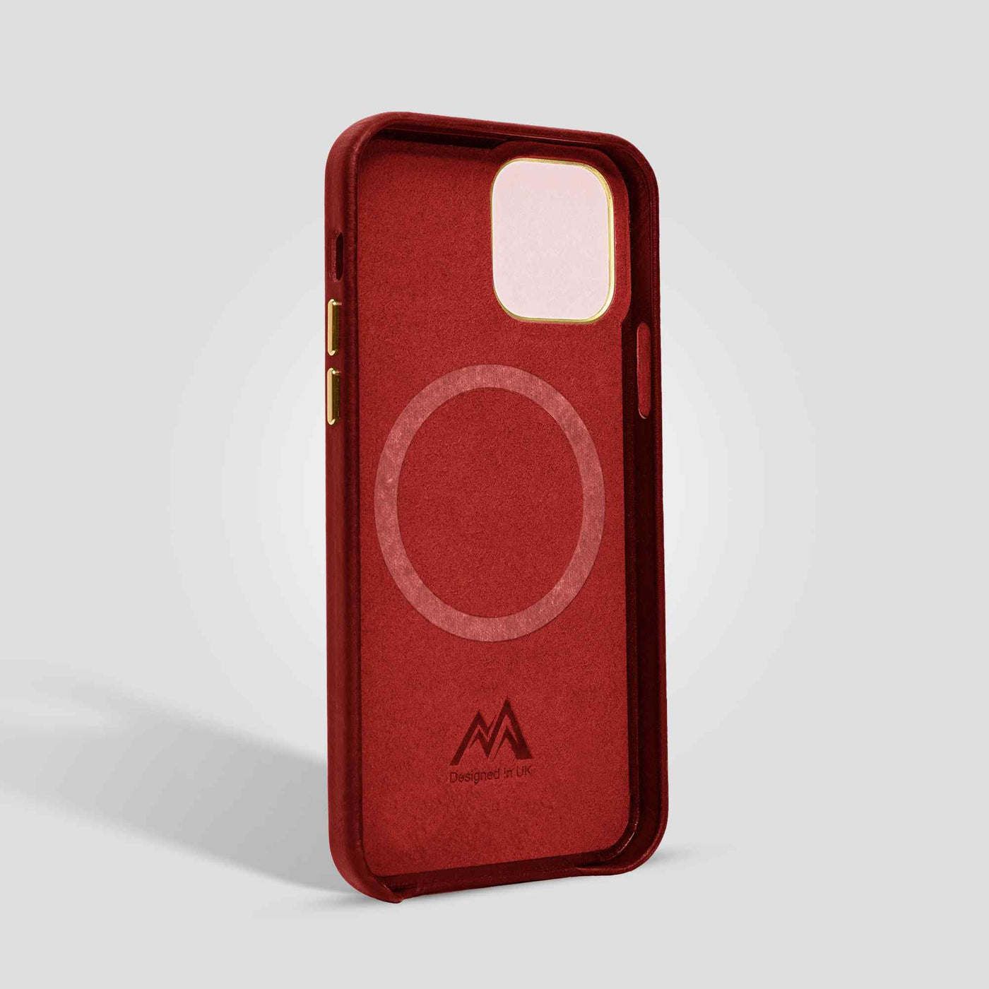 Classic Leather iPhone 12 Case in Scarlet #color_scarlet