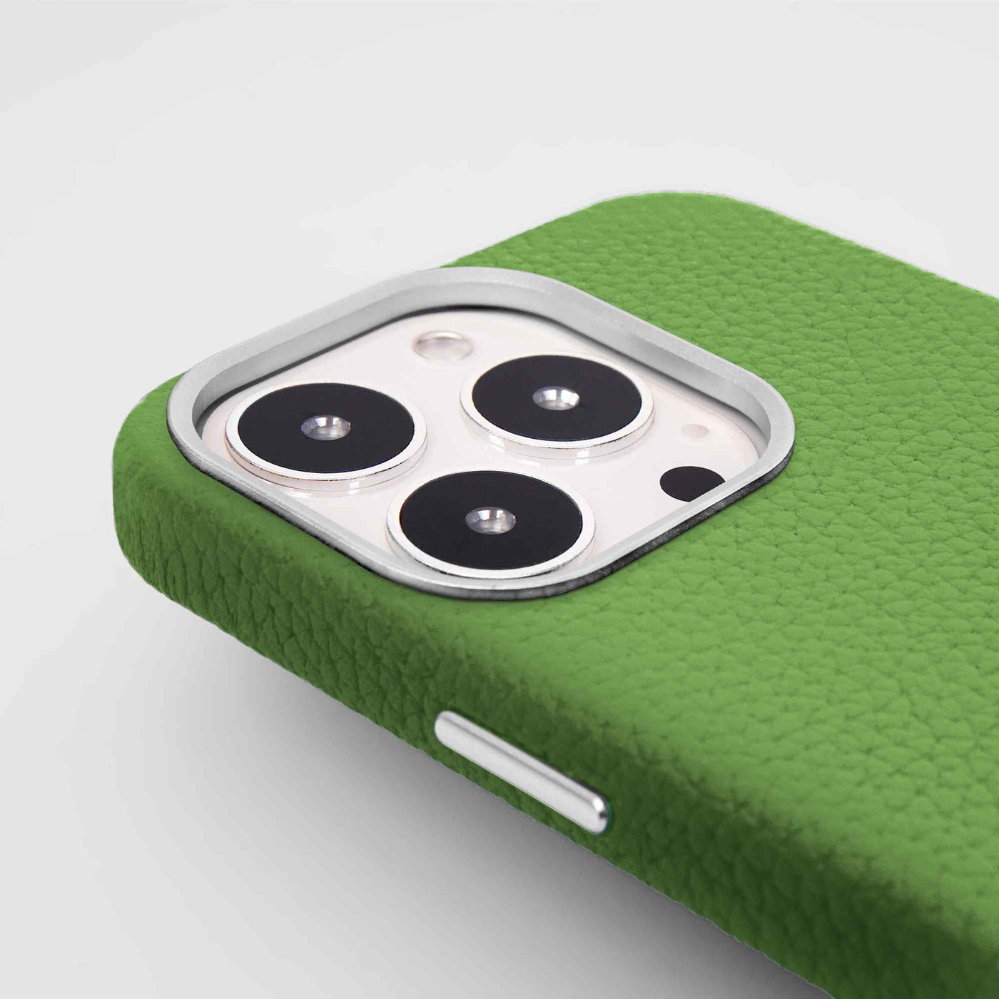 Grain Embossed Leather iPhone 13 Pro Max Case in Seafoam #color_seafoam
