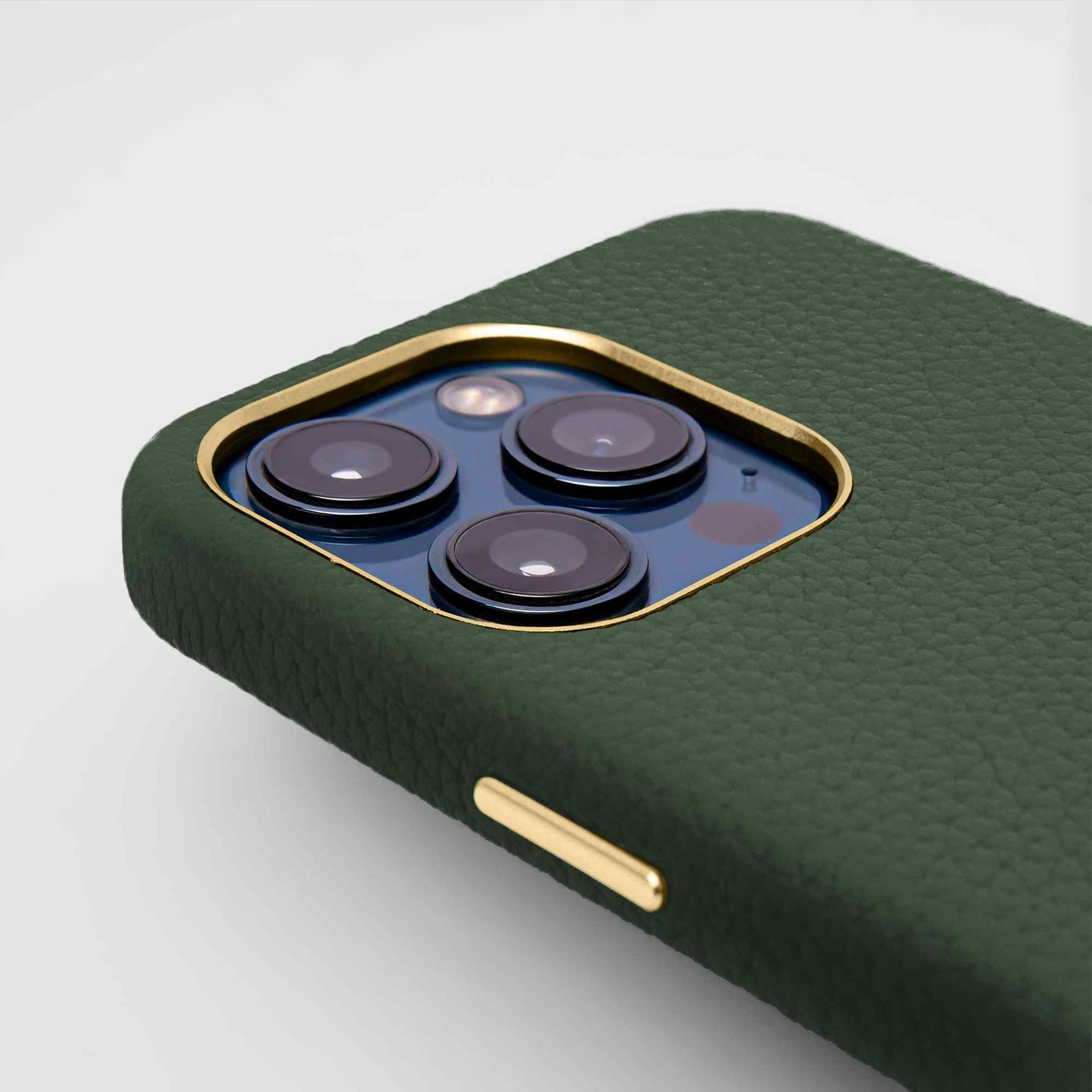 Grain Embossed Leather iPhone 12 Pro Max Case in Seaweed #color_seaweed