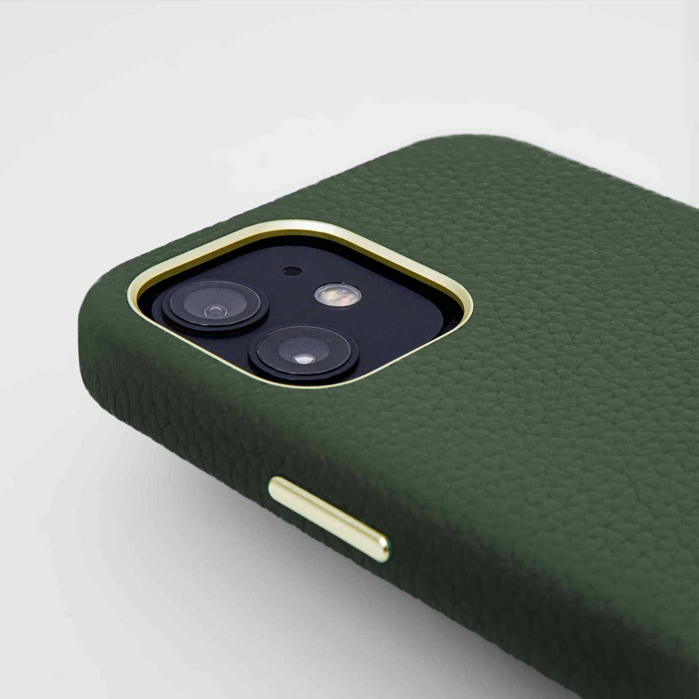 Grain Embossed Leather iPhone 12 Case in Seaweed #color_seaweed
