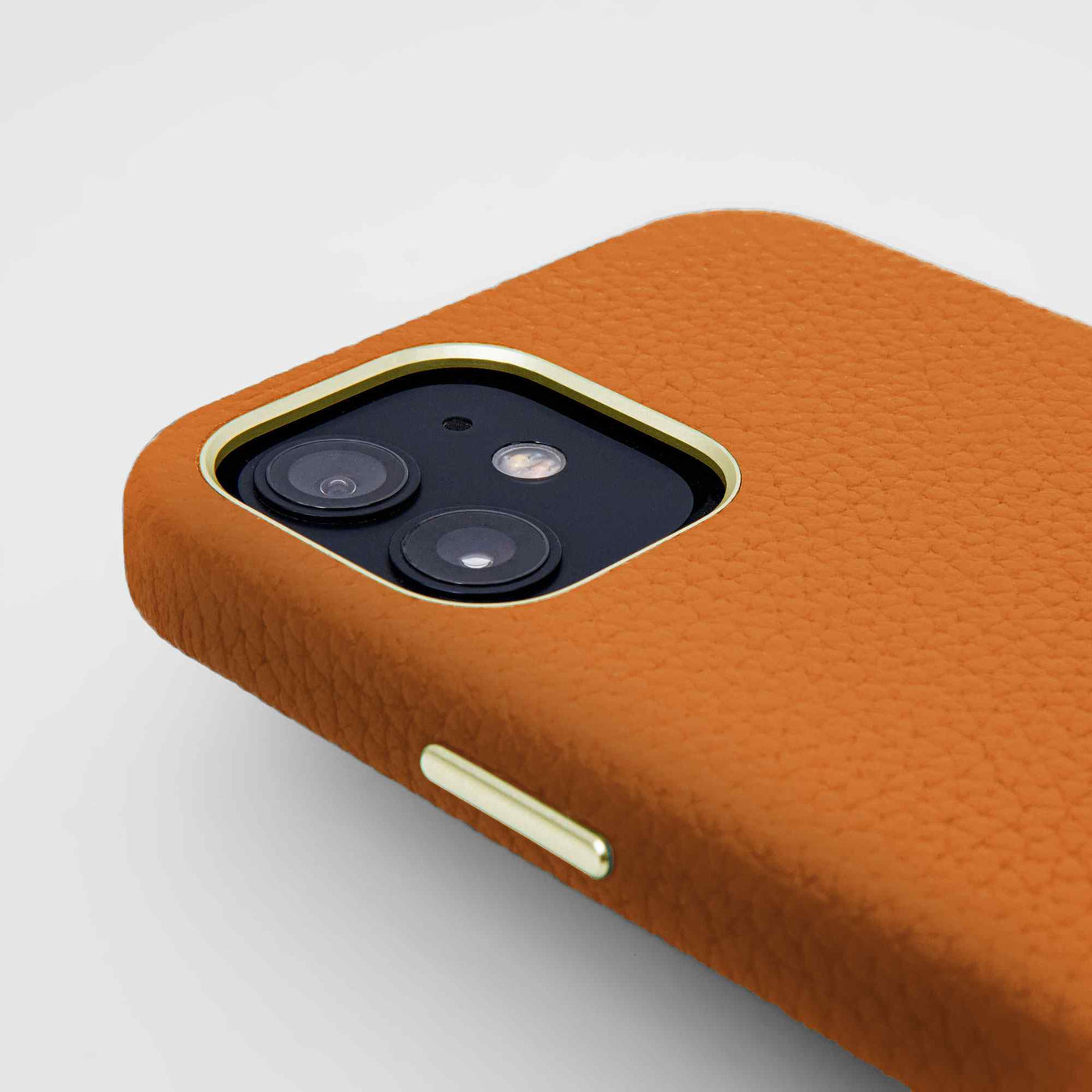 Grain Embossed Leather iPhone 12 Case in Wildfire #color_wildfire