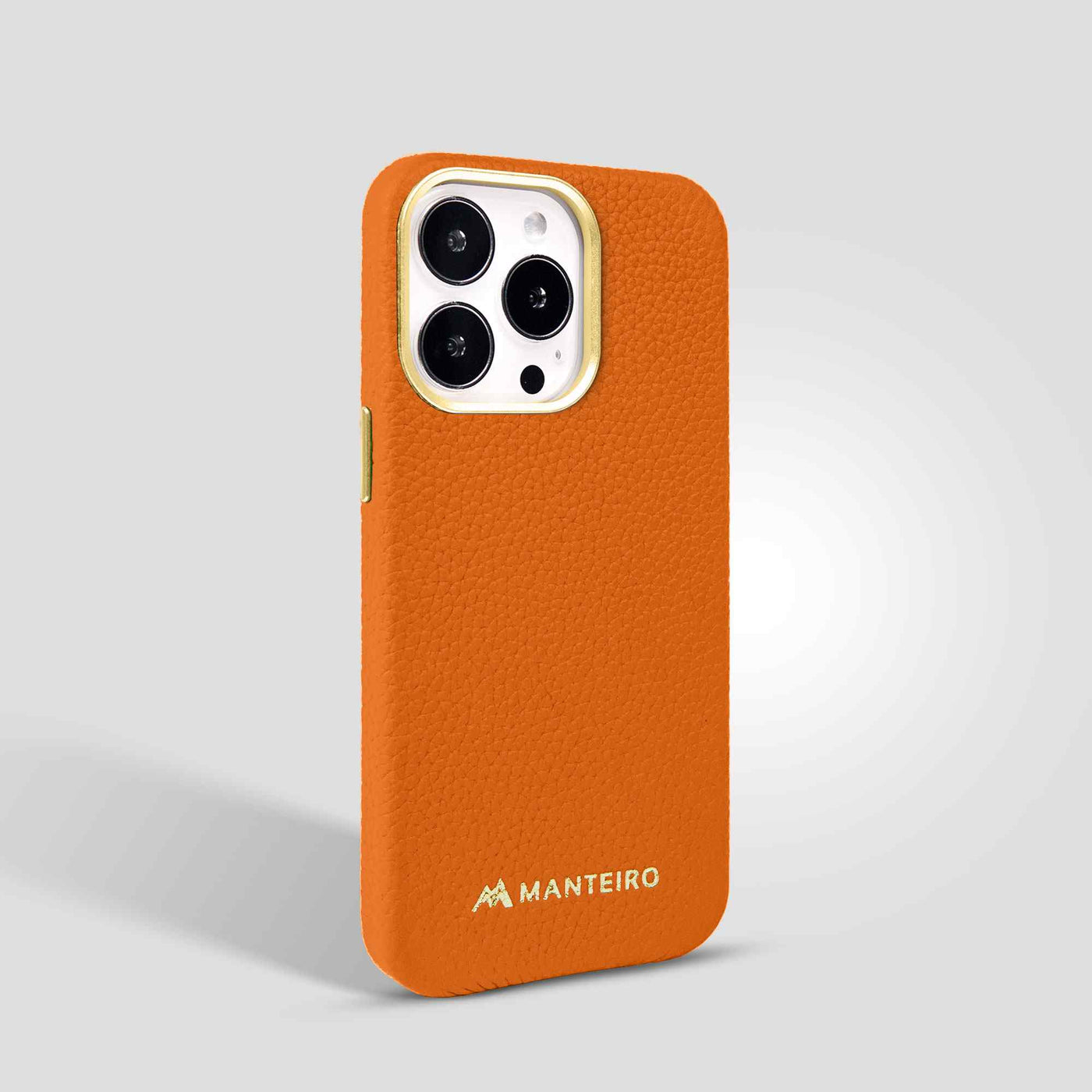 Grain Embossed Leather iPhone 13 Pro Case in Wildfire #color_wildfire