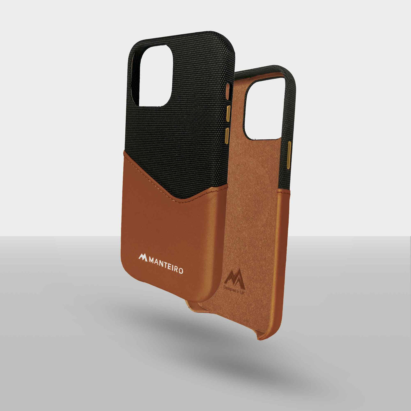 Card Pocket Leather iPhone 13 Pro Max Case in Amber #color_amber