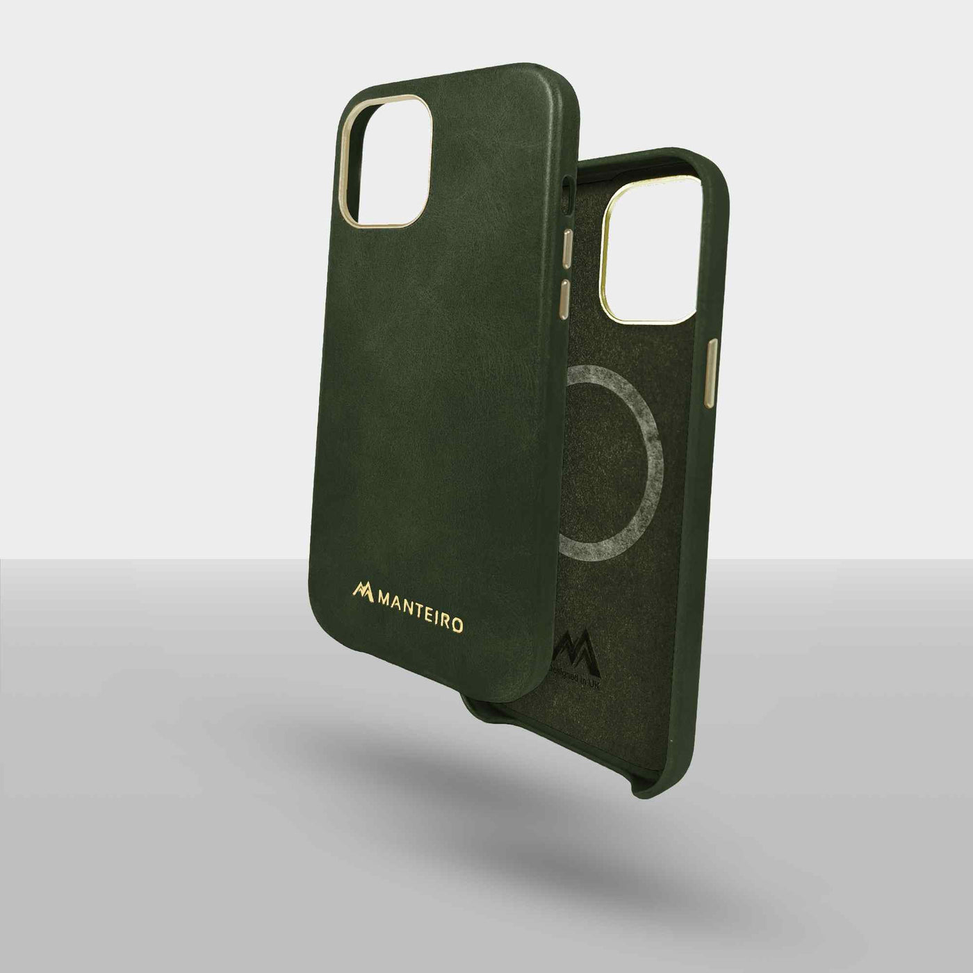 Classic Leather iPhone 12 Pro Max Case in Pantone Green #color_pantone-green