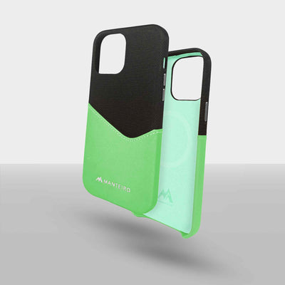 Card Pocket Leather iPhone 12 Pro Max Case in Spearmint #color_spearmint